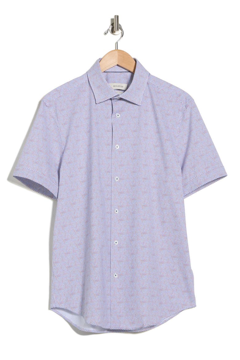 Short Sleeve Button-Up Shirt, Alternate, color, BERRY
