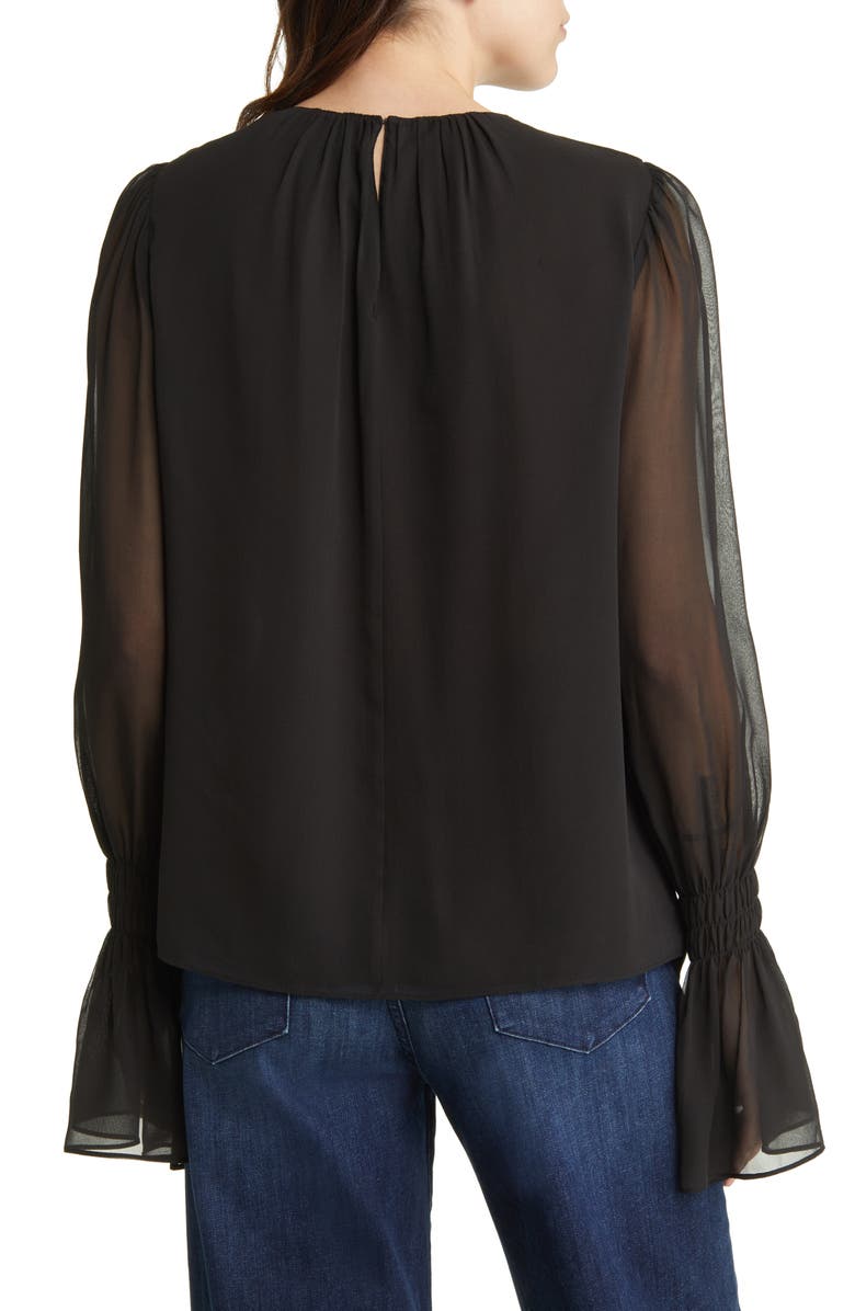 FRAME Ruffle Cuff Silk Georgette Blouse, Alternate, color,