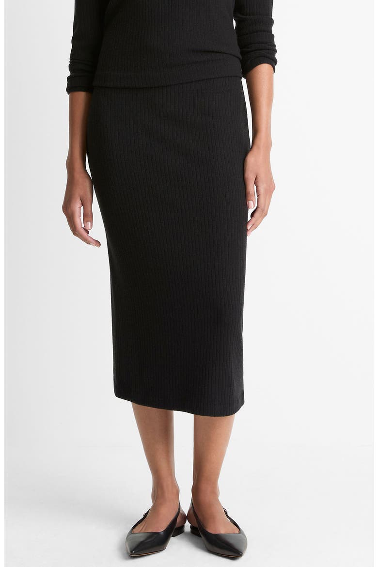Cozy Rib Skirt, Main, color, BLACK
