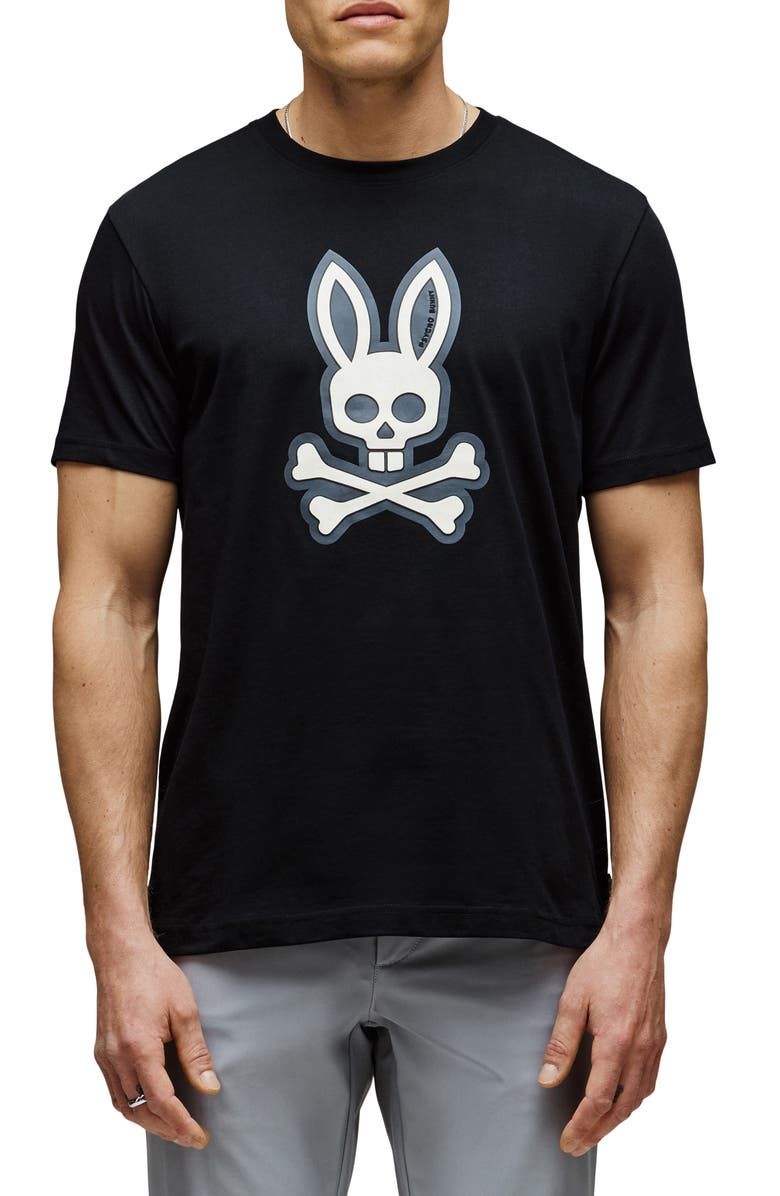Psycho Bunny Ryder Appliqué Graphic T-Shirt, Main, color, Black