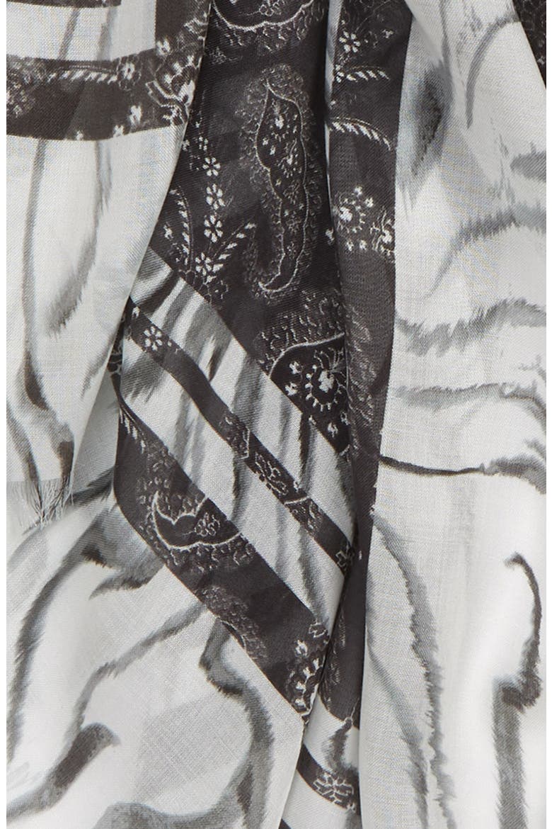 Rosey Paisley Scarf, Alternate, color, BLACK