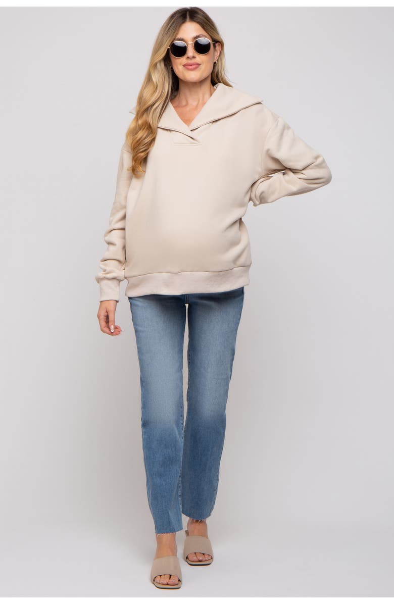 PinkBlush Raw Hem Straight Maternity Jeans, Alternate, color, Light Blue