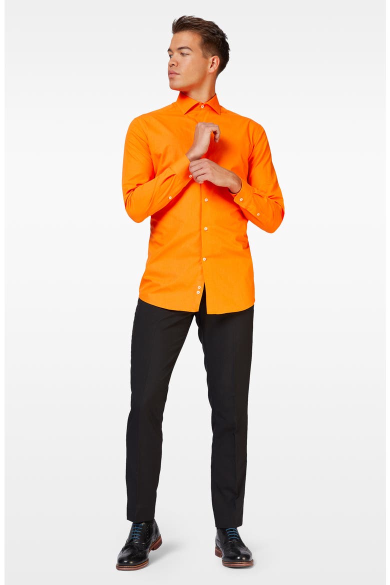 The Orange Button-Up Shirt, Alternate, color, ORANGE