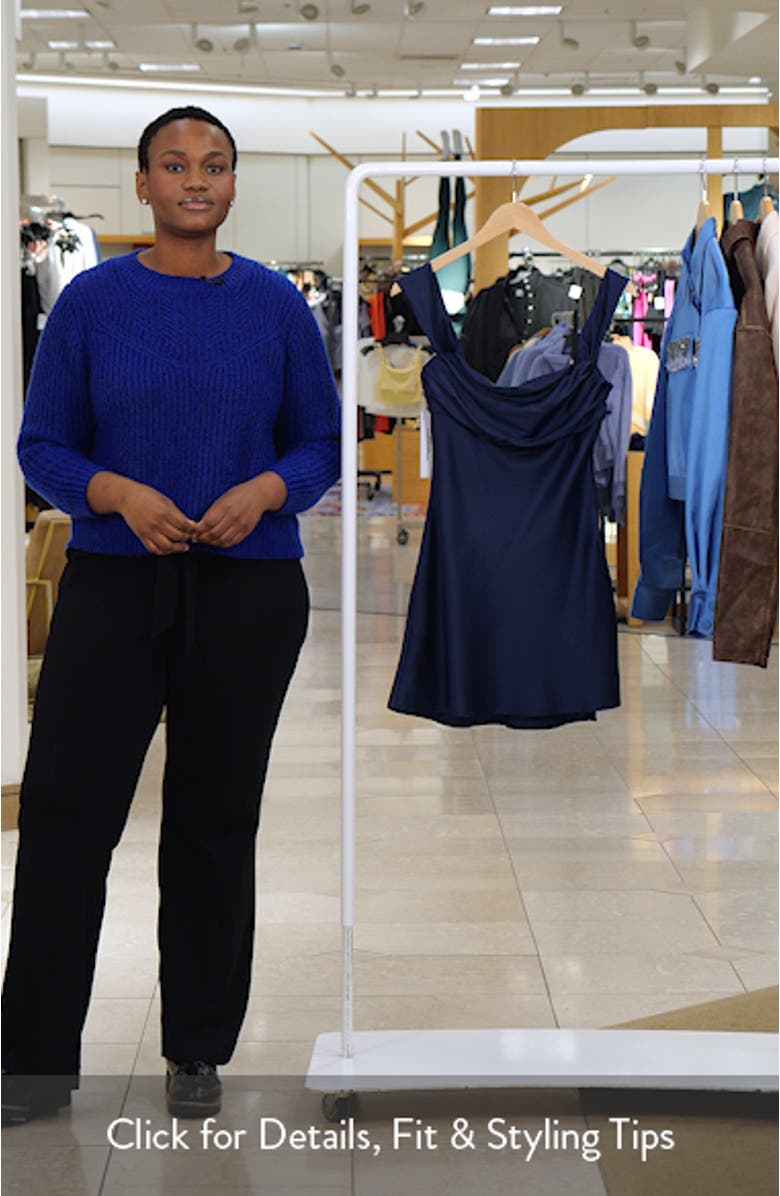 Zabbarra Off the Shoulder Satin Minidress, sales video thumbnail