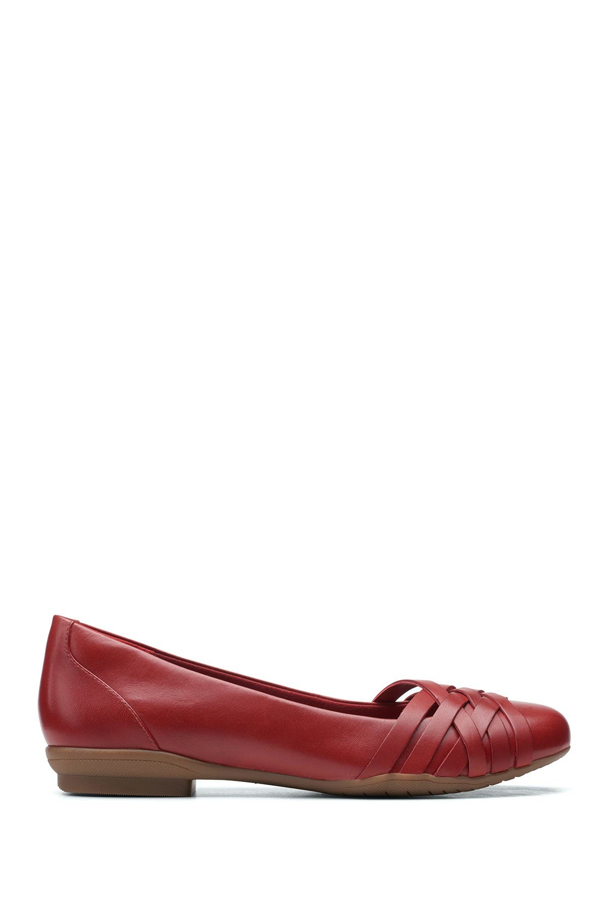 Clarks<sup>®</sup> Sara Clover Leather Strappy Flat - Multiple Widths Available, Alternate, color, 