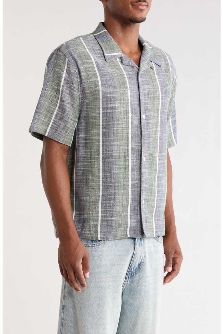 Sunset Cotton Slub Camp Shirt, Alternate, color, GREEN