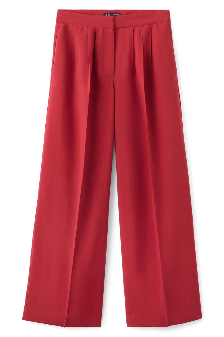 Pleated Wide Leg Pants, Alternate, color, RED