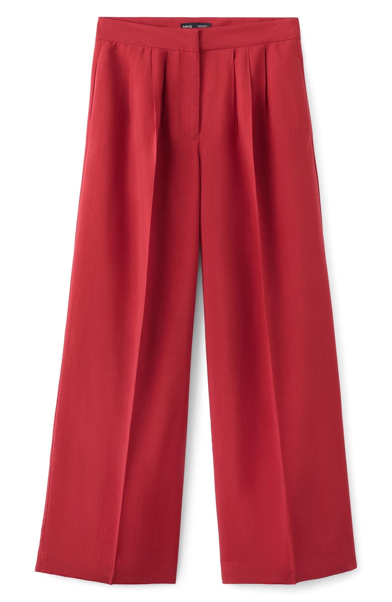 MANGO Pleated Wide Leg Pants, Alternate, color, 