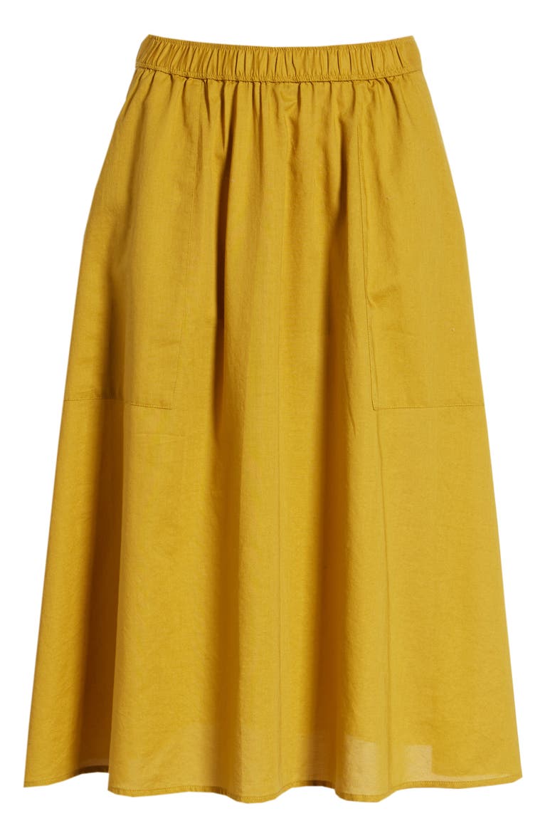 Sidewalk Midi Skirt, Alternate, color, SPICY SAFFRON