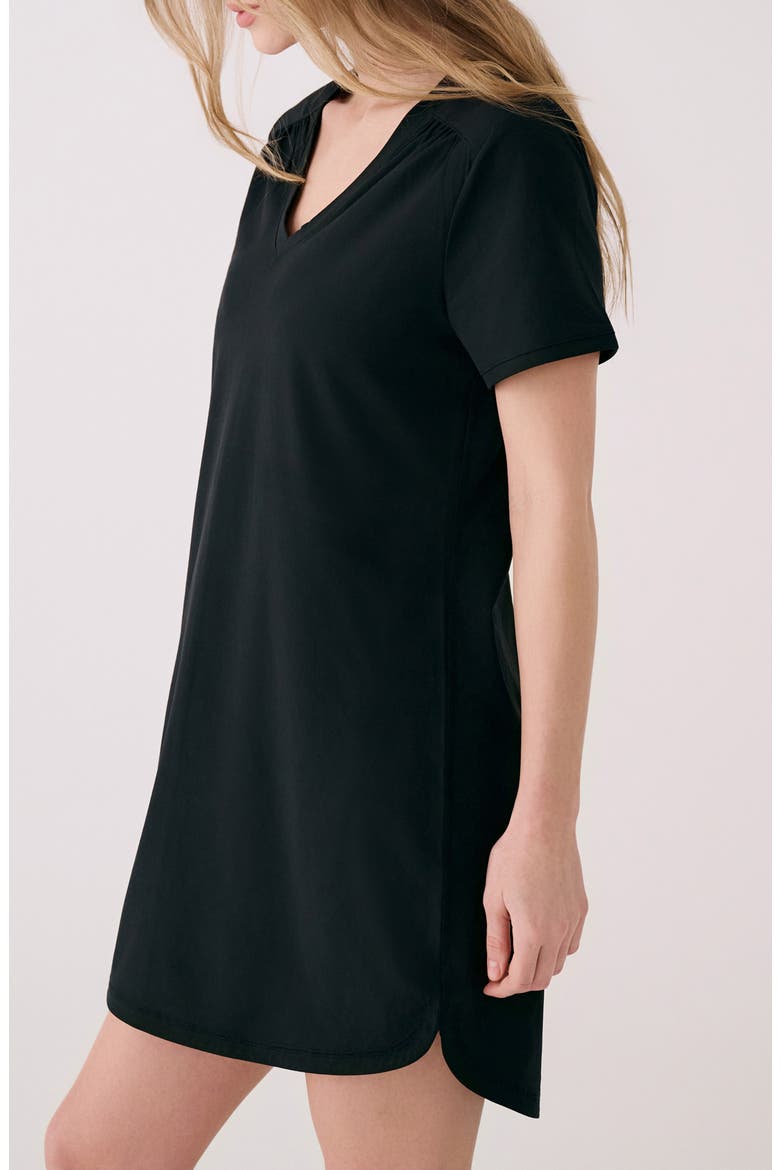 Olivie V-Neck Dress, Alternate, color, BLACK