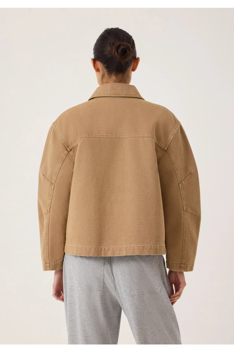 Elara Washed Funnel Neck Utility Jacket, Alternate, color, Stone Brown