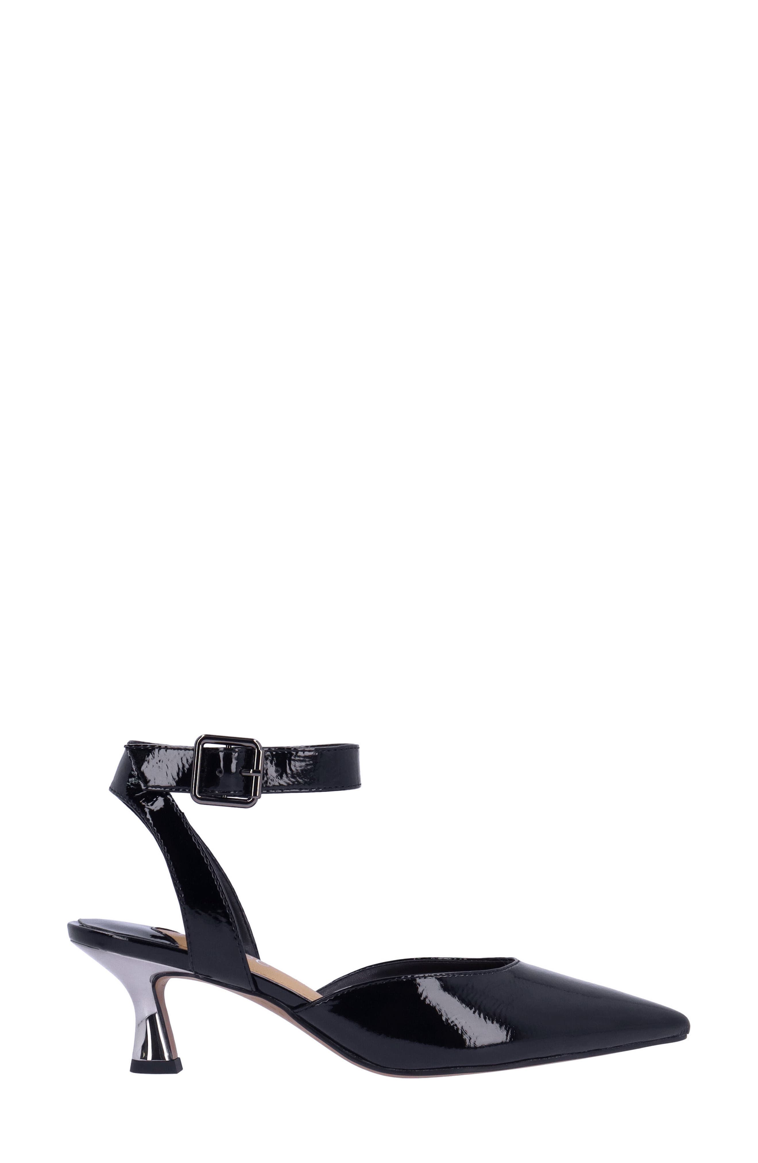 J. Reneé Tamsin Ankle Strap Pointed Toe Pump, Alternate, color, Black
