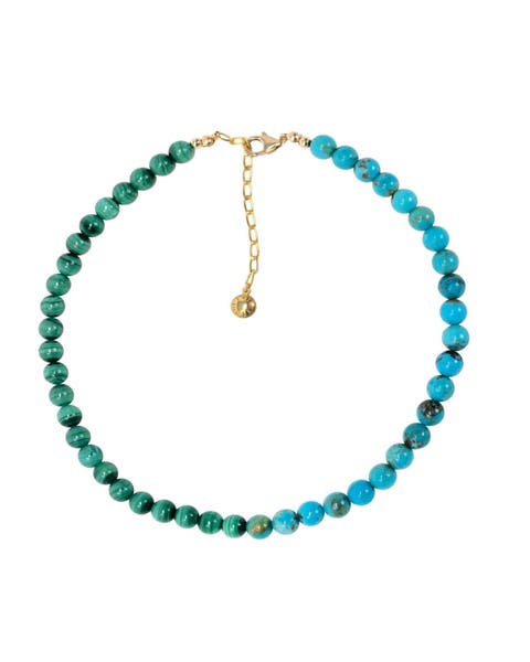 Turquoise + Malachite Collar Necklace