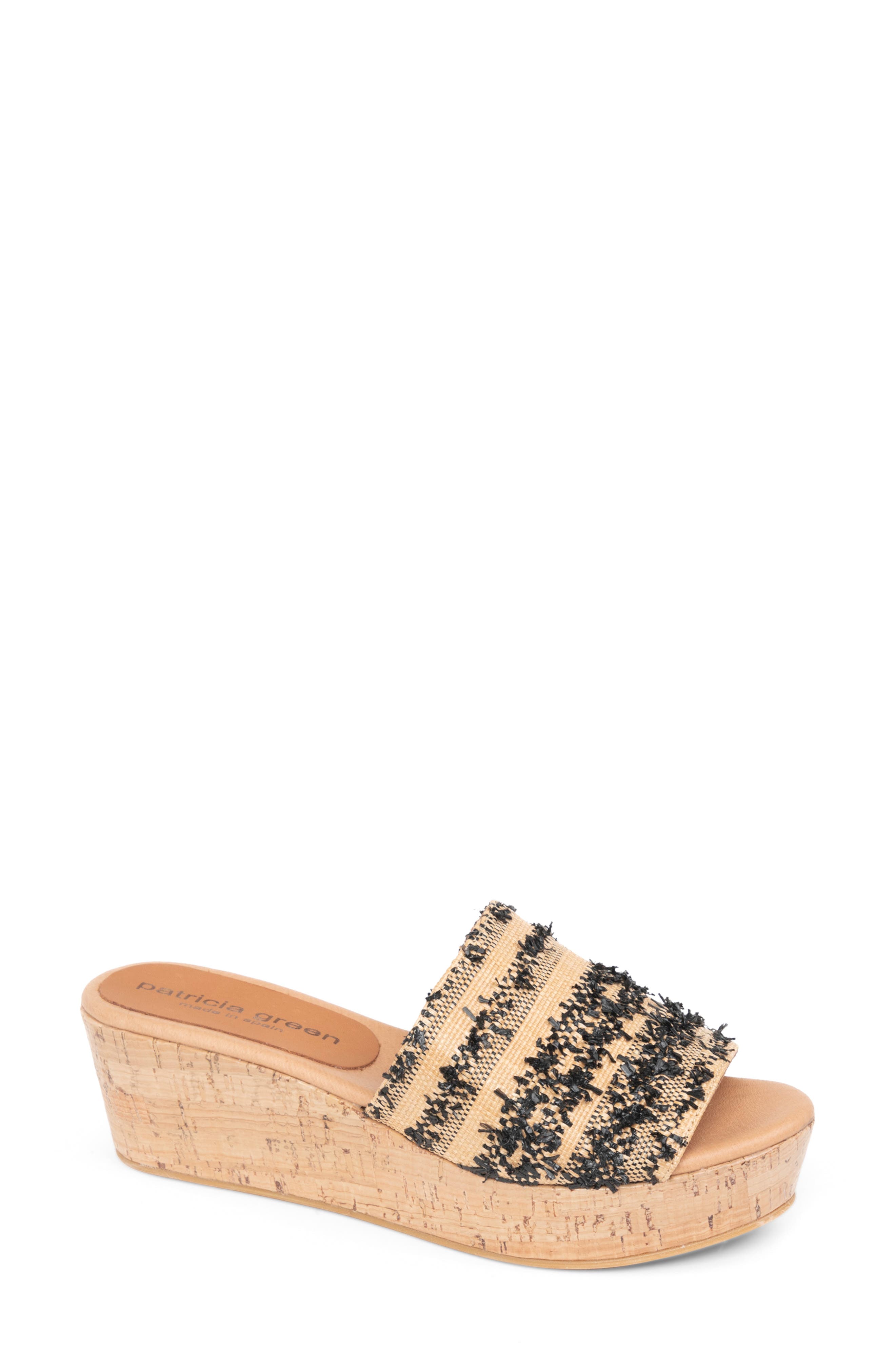 patricia green Sybil Platform Wedge Sandal, Main, color, Natural/ Black