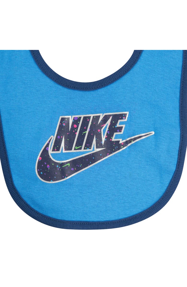 Nike Swoosh Party Bodysuit, Bib & Booties Set, Alternate, color, Midnight Navy