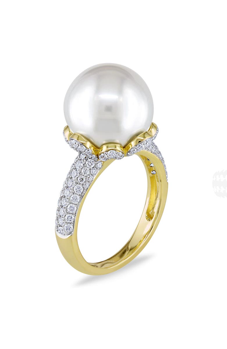Julianna B. Pearl & Diamond Cocktail Ring 14k, Alternate, color, Cultured Pearl