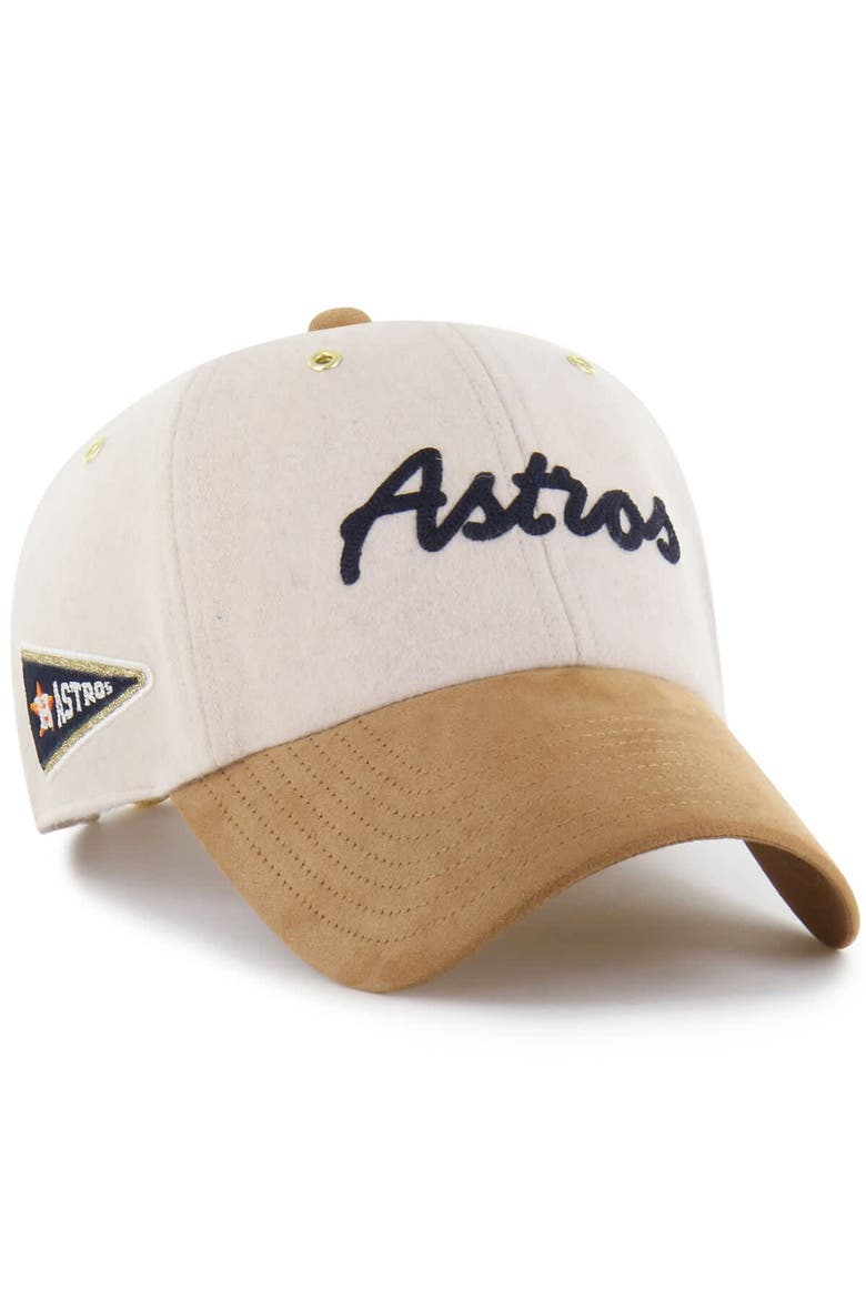 Men's '47 x Stoney Clover Lane  Natural/Tan Houston Astros Script Charm Clean Up Adjustable Hat, Main, color, Natural