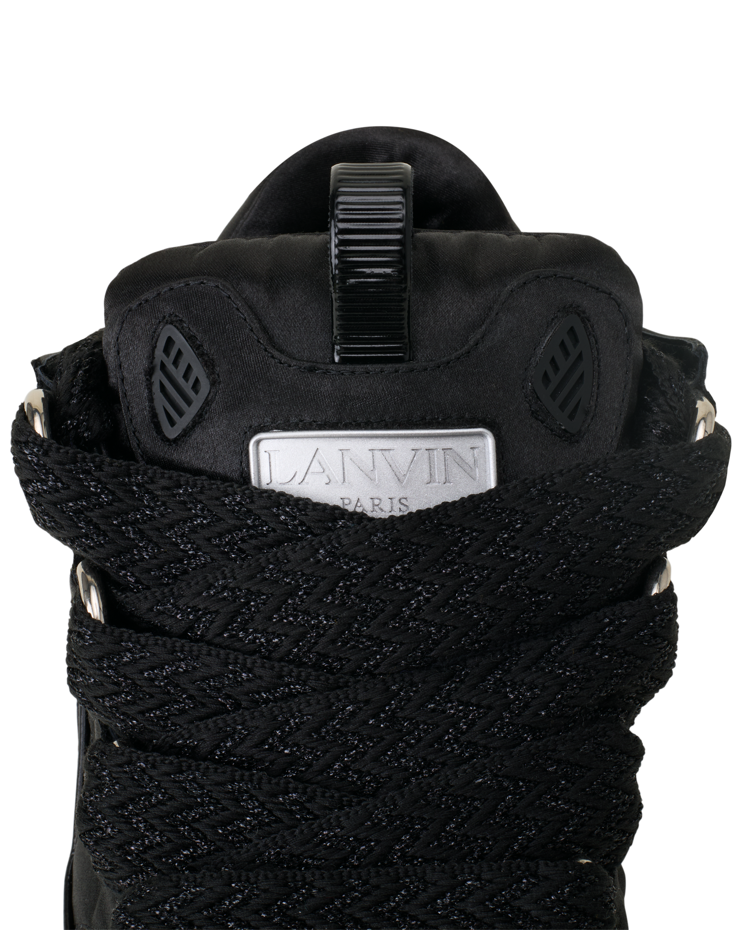 Lanvin Curb Sneakers In Satin, Alternate, color, Black