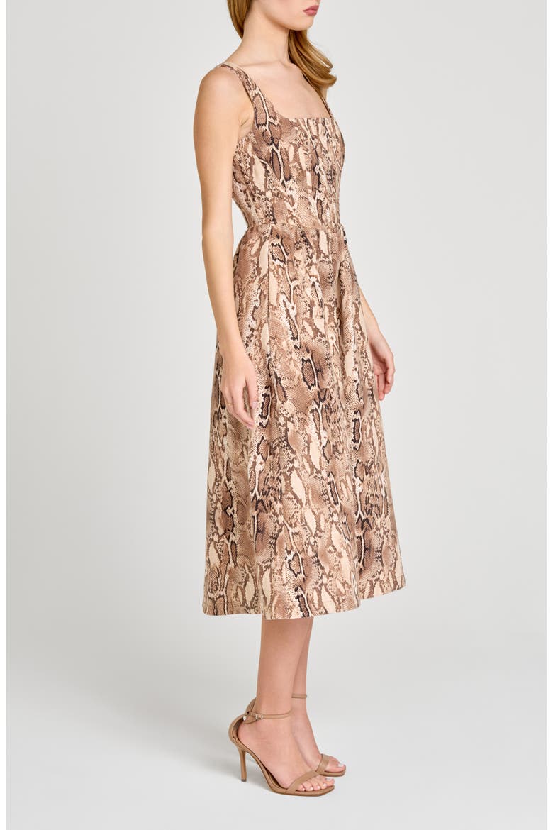 Savanna Snakeskin Print A-Line Dress, Alternate, color, BROWN SNAKE
