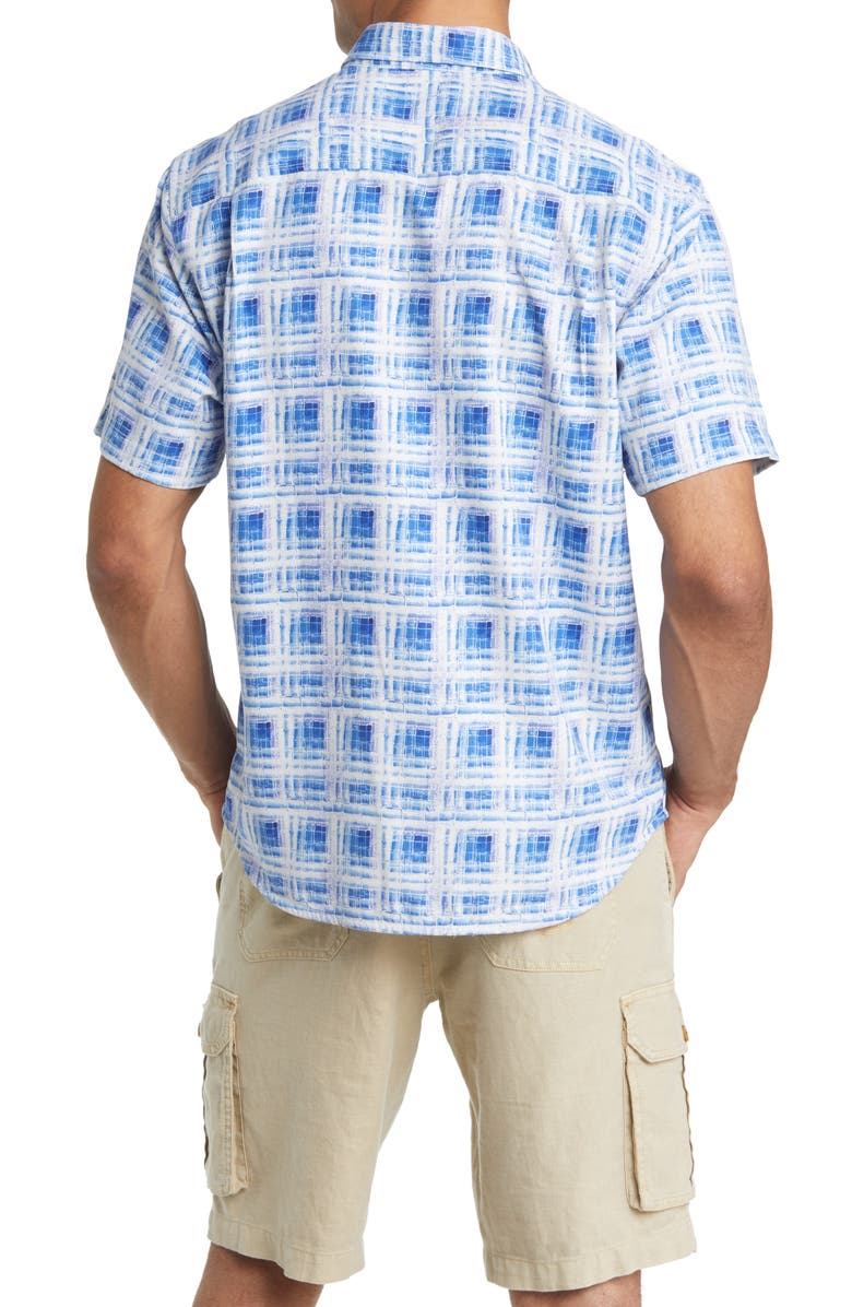Tommy Bahama Echo Beach Tiles Short Sleeve Silk Blend Button-Up Shirt, Alternate, color, 