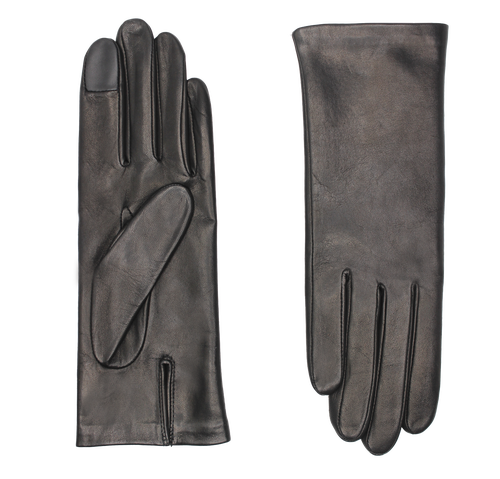 Agnelle Kate Leather Gloves In Black