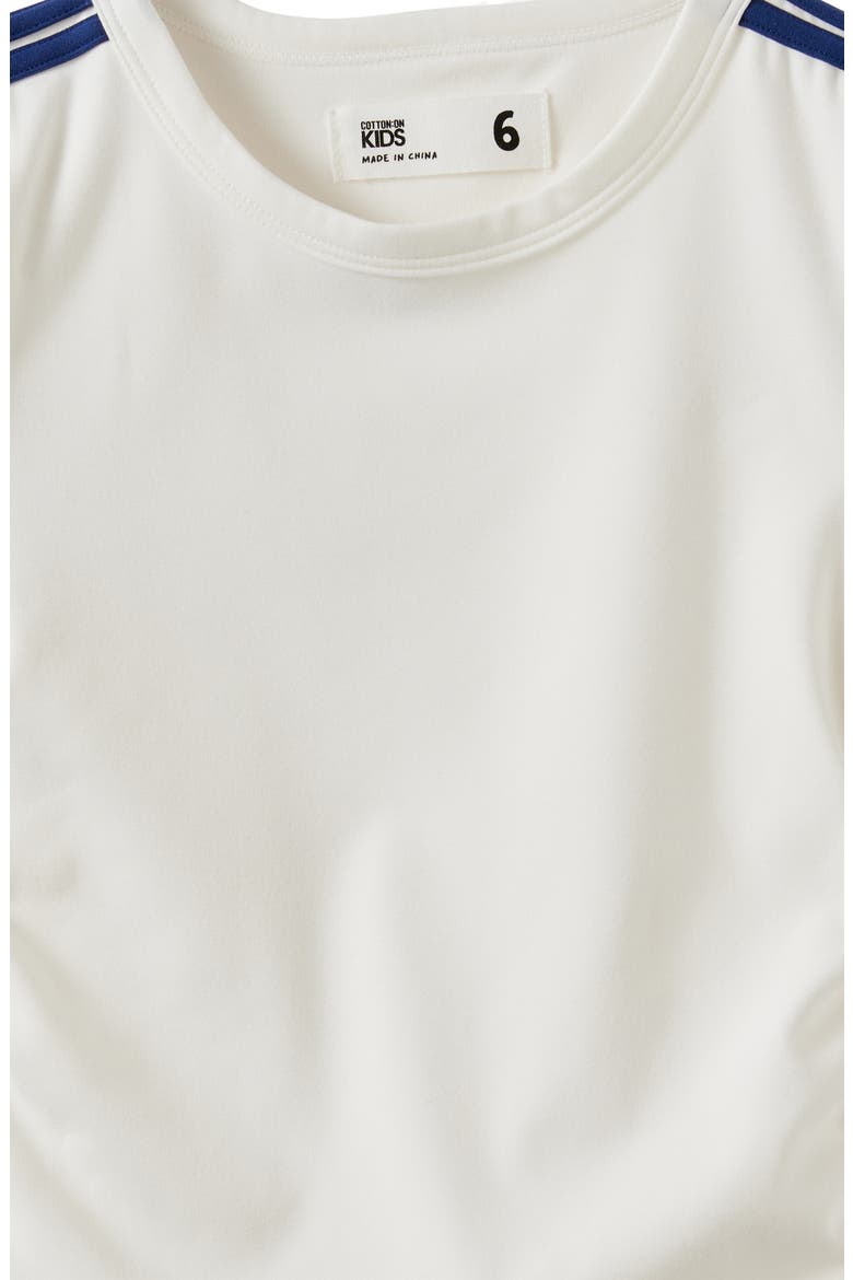 Kid's Soft Stretch Active Gathered Short Sleeve Baby Tee, Alternate, color, Vanilla Denim Navy