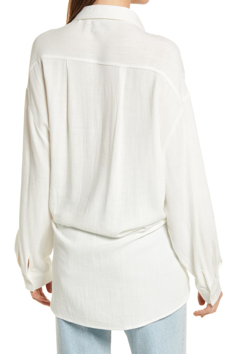 Oversize Button-Up Shirt, Alternate, color, CREAM