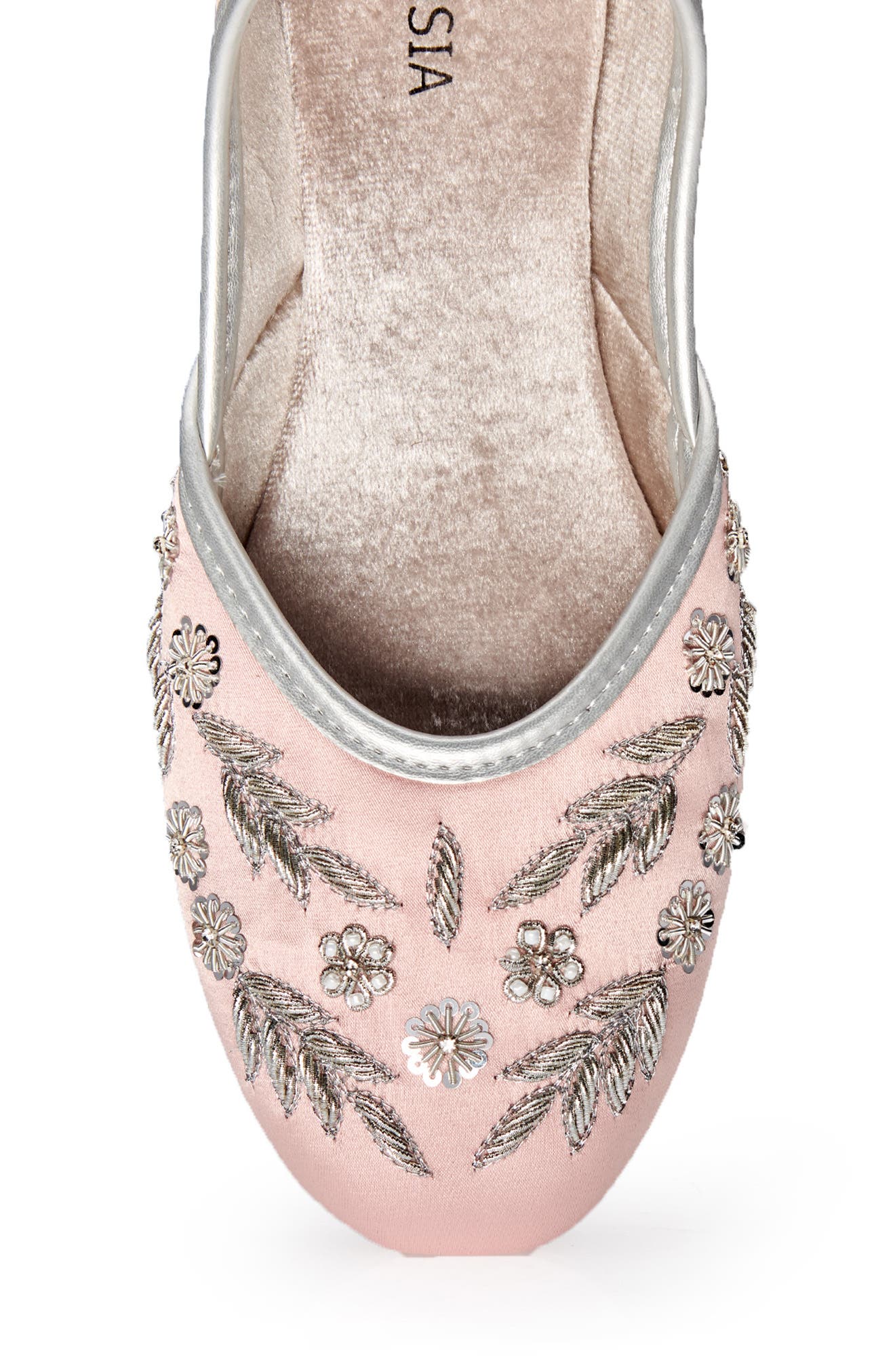 FUCHSIA Amira Floral Embroidered Jutti Flat, Alternate, color, Rosegold