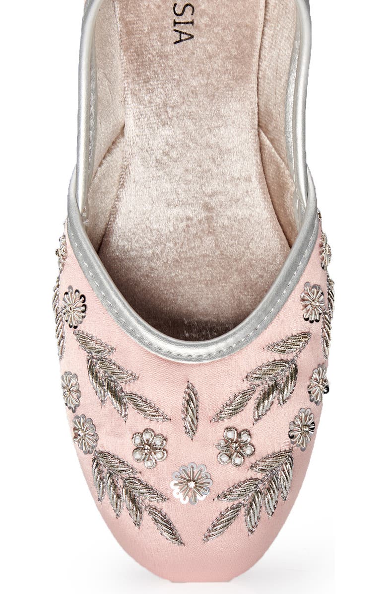 FUCHSIA Amira Floral Embroidered Jutti Flat, Alternate, color, Rosegold