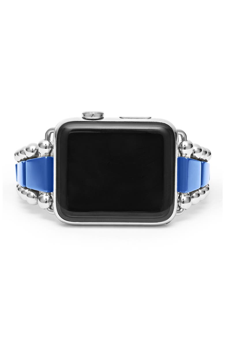 Smart Caviar Ceramic & Sterling Silver Apple Watch® Band, Alternate, color, ULTRAMARINE