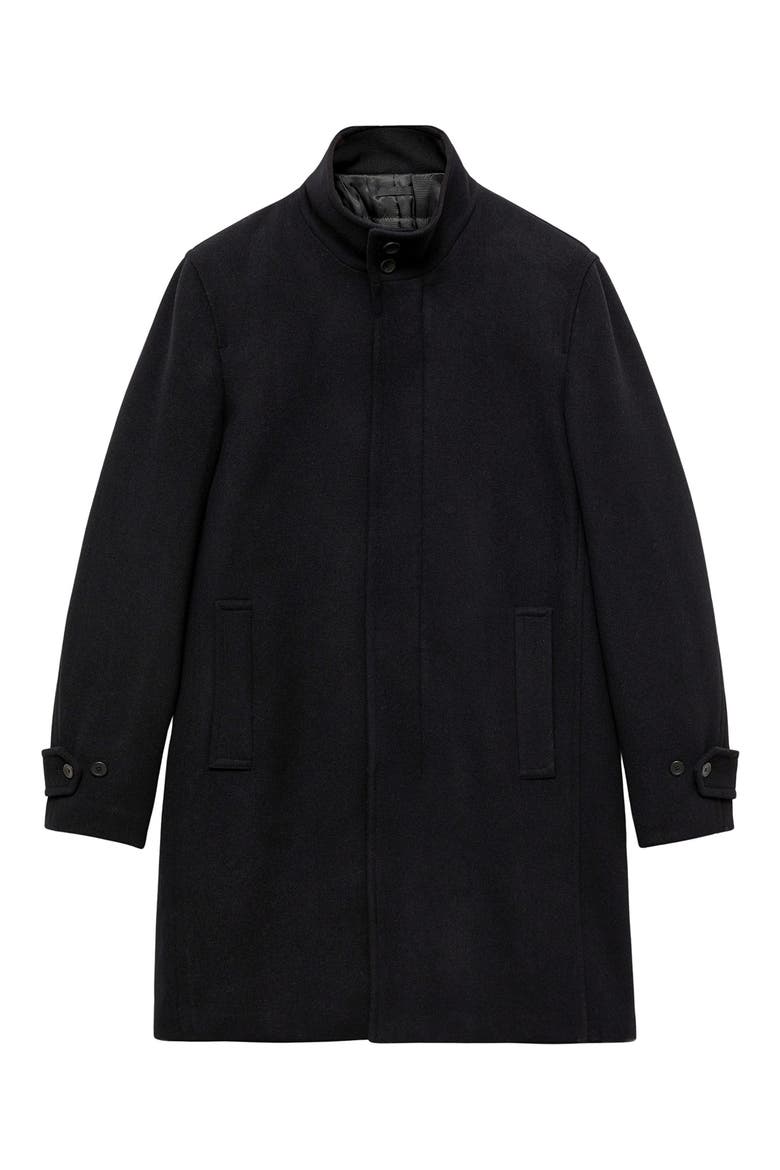 Wool Blend Felt Coat, Alternate, color, BLACK