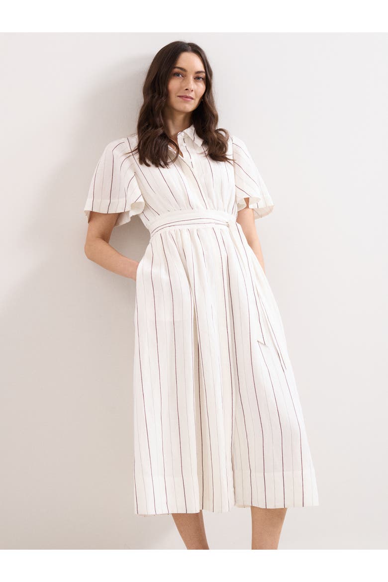 Marielle Striped Shirt Dress, Alternate, color, White