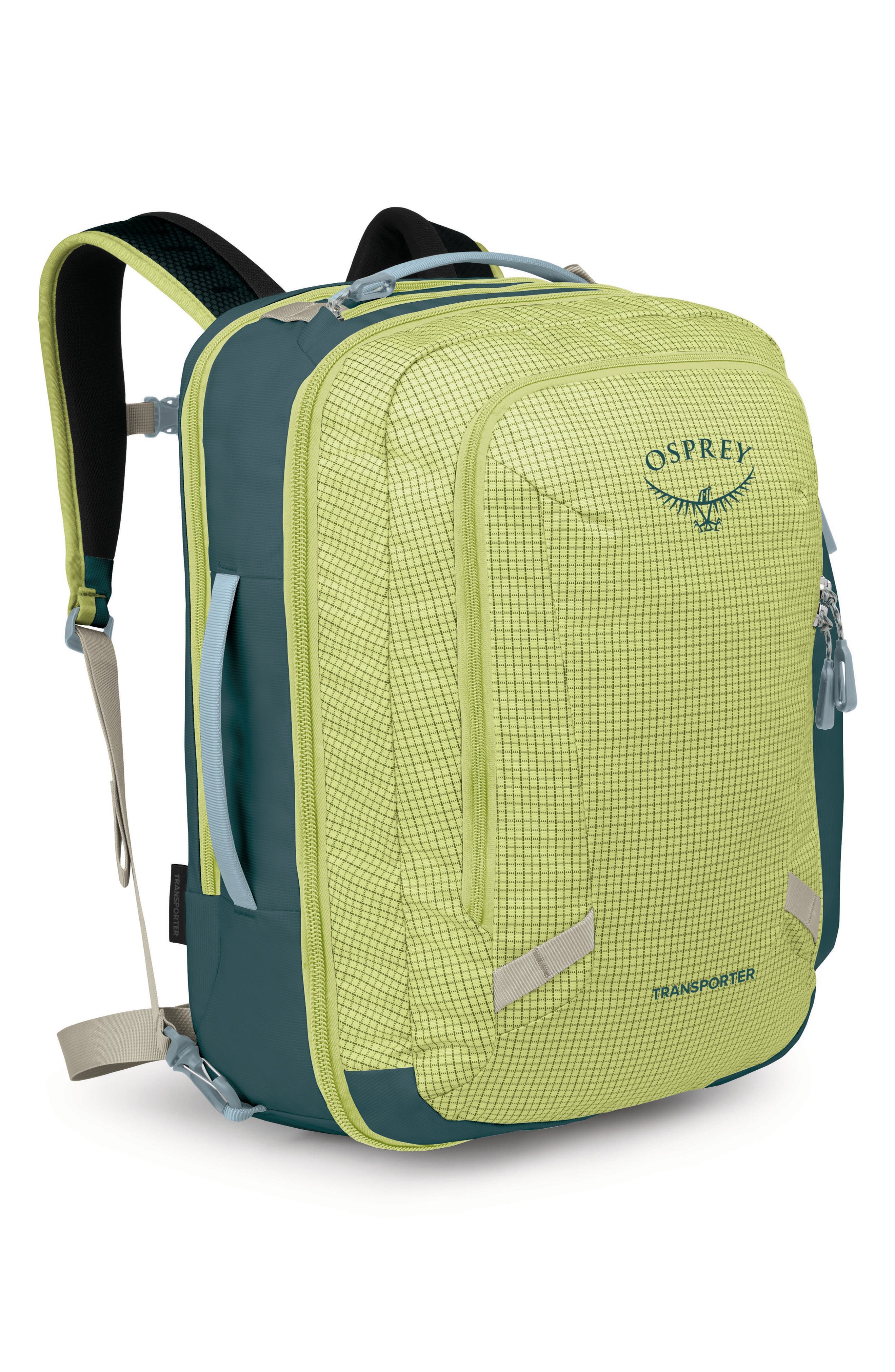 Transporter 36-Liter Travel Backpack, Alternate, color, GLOW DEW/ TORRENT BLUE