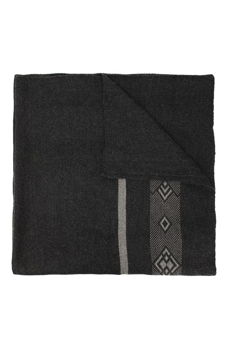 Voz Wide Diagonal Alpaca Blanket, Main, color, Charcoal/Grey