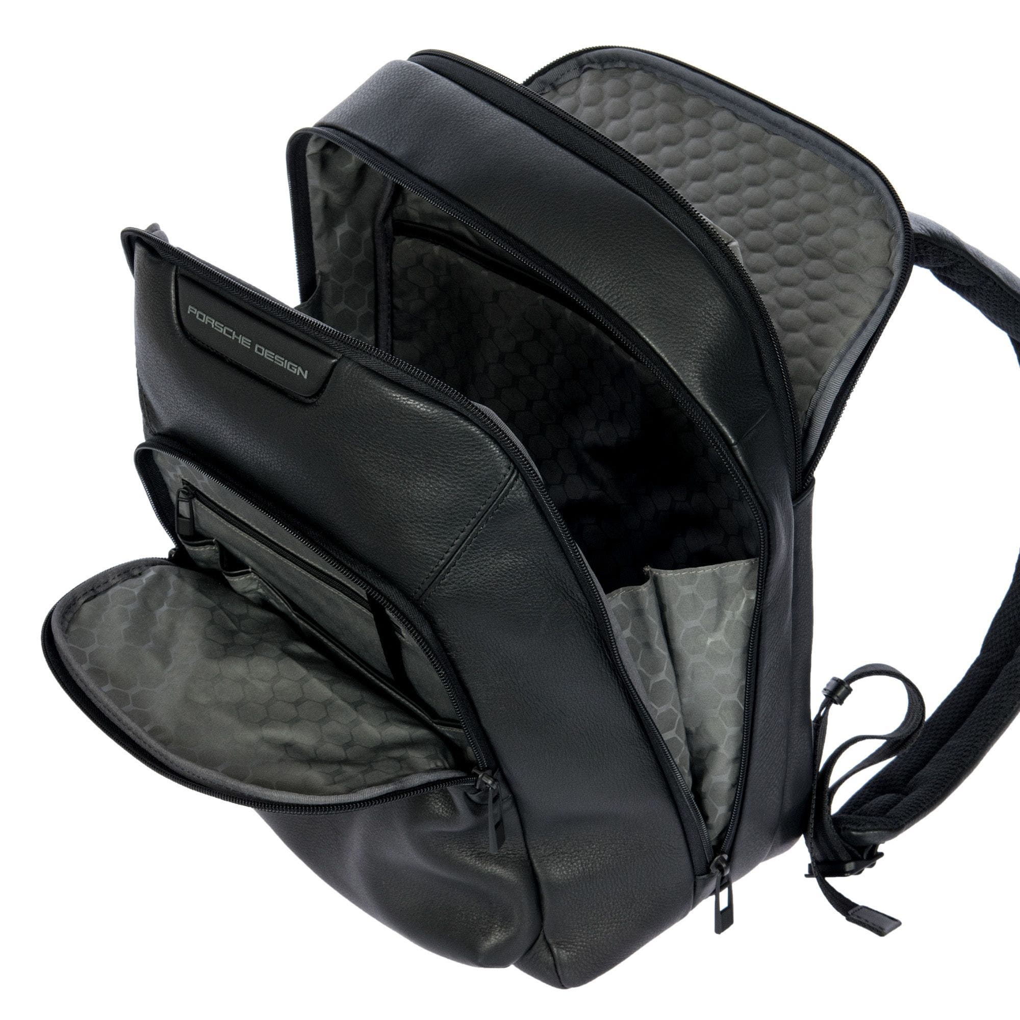 Porsche Design Roadster Leather EVO Backpack S, Alternate, color, Black