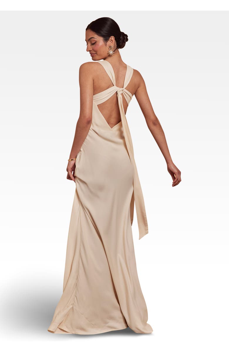 Maids to Measure Coco Satin Dress, Alternate, color, Champagne Ivory