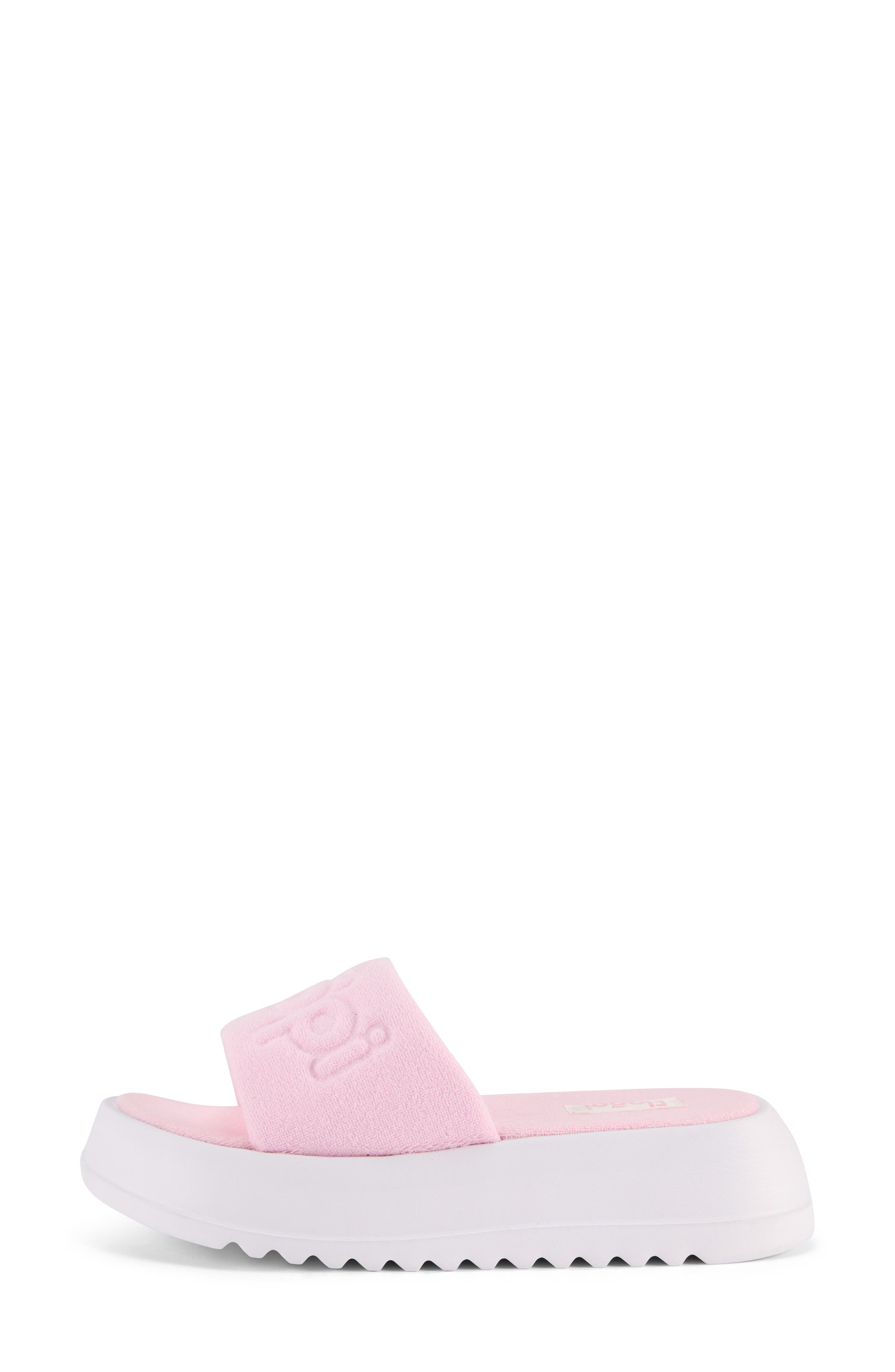 Terry Platform Slide Sandal, Alternate, color, PINK