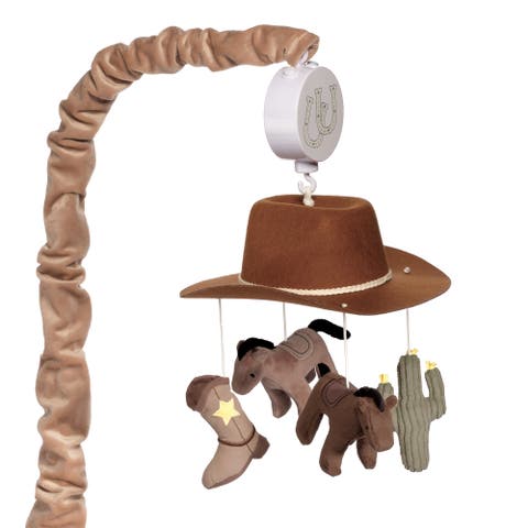 Country Western Cowboy Hat Musical Baby Crib Mobile Soother Toy