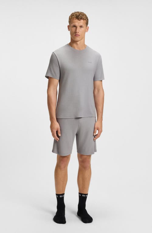 Hugo Boss Boss Ribbed Stretch Modal Pajama T-shirt In Gray