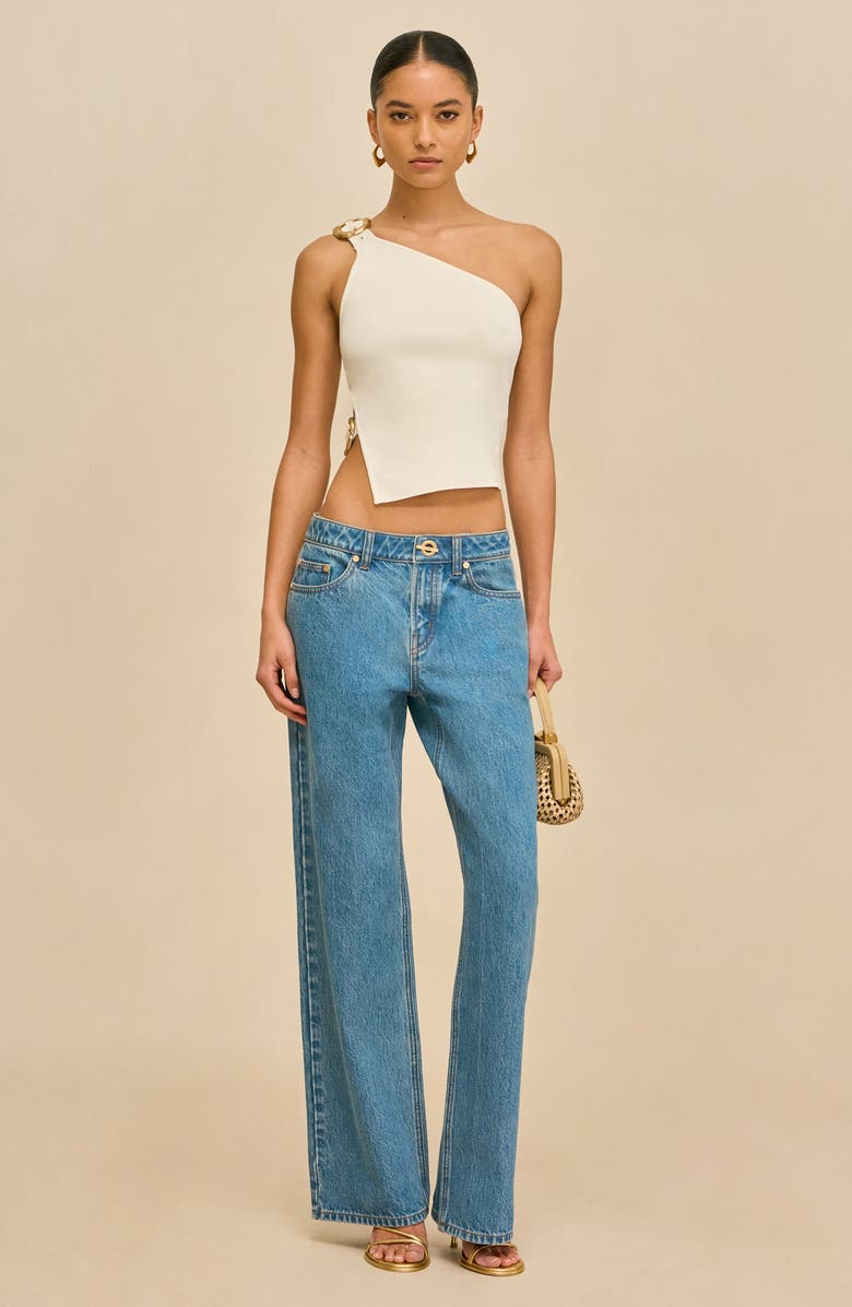 Cult Gaia Wynn Straight Leg Jeans, Alternate, color, Stone Wash