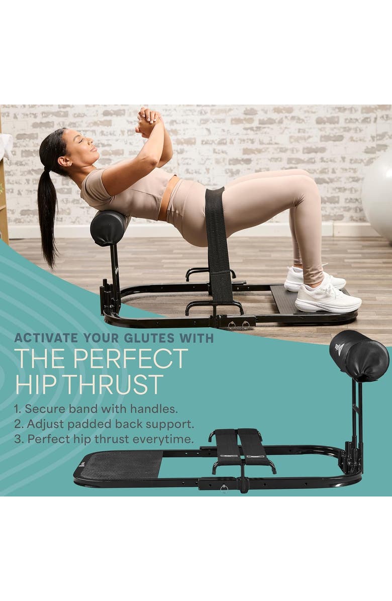 Lifepro Hip Thrust Machine Adjustable Glutes Workout Equipment for Home GluteBlast Foldable Sissy Squat Machine Bench, Alternate, color, Lite Black