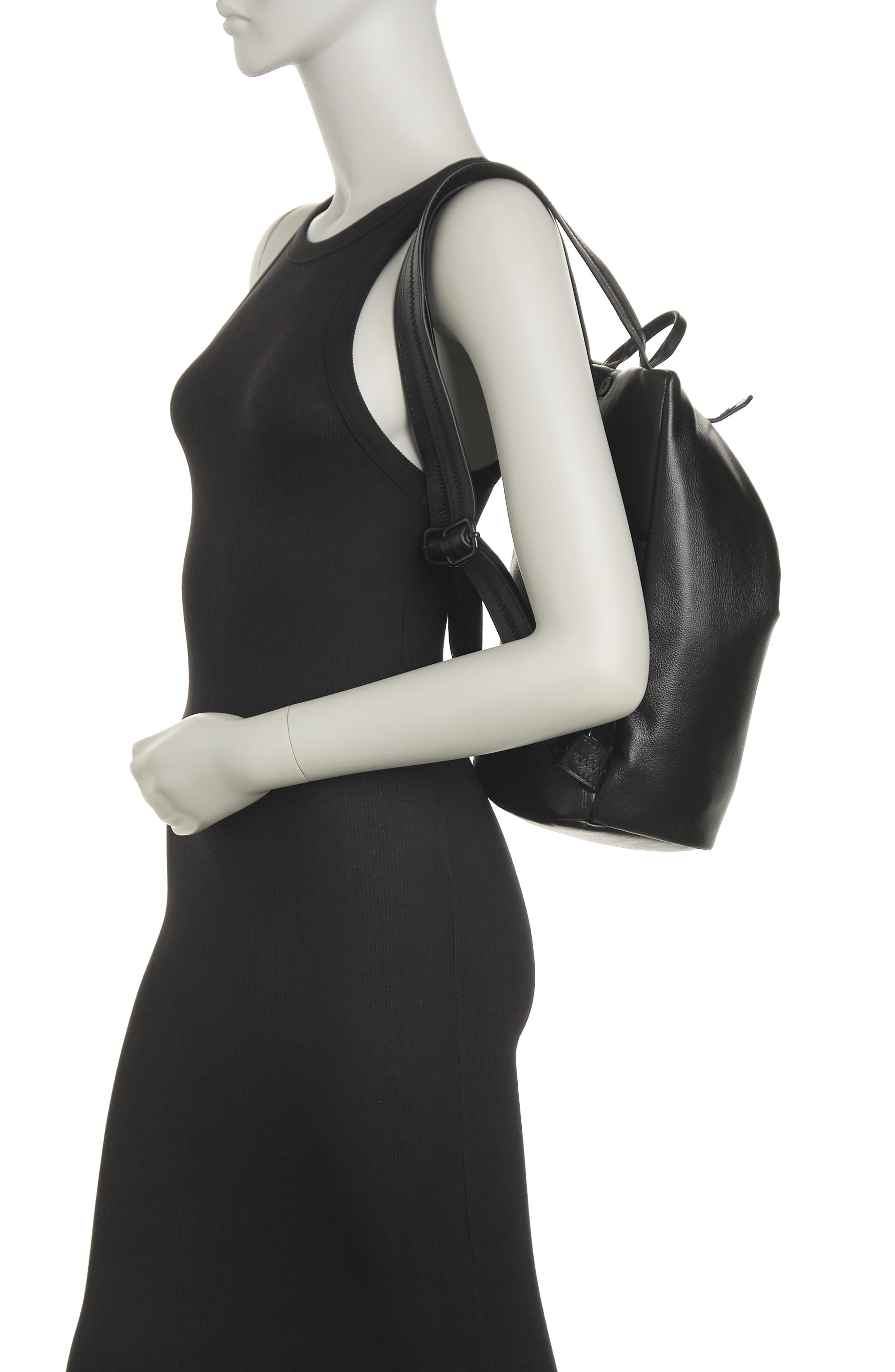 Kestenberg Ava Leather Backpack, Alternate, color, BLACK W/ BLACK