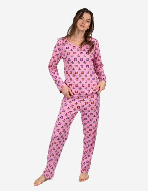 Leveret Loose Fit Cotton Matching Family Pajamas, Animal & Nature Prints In Pink
