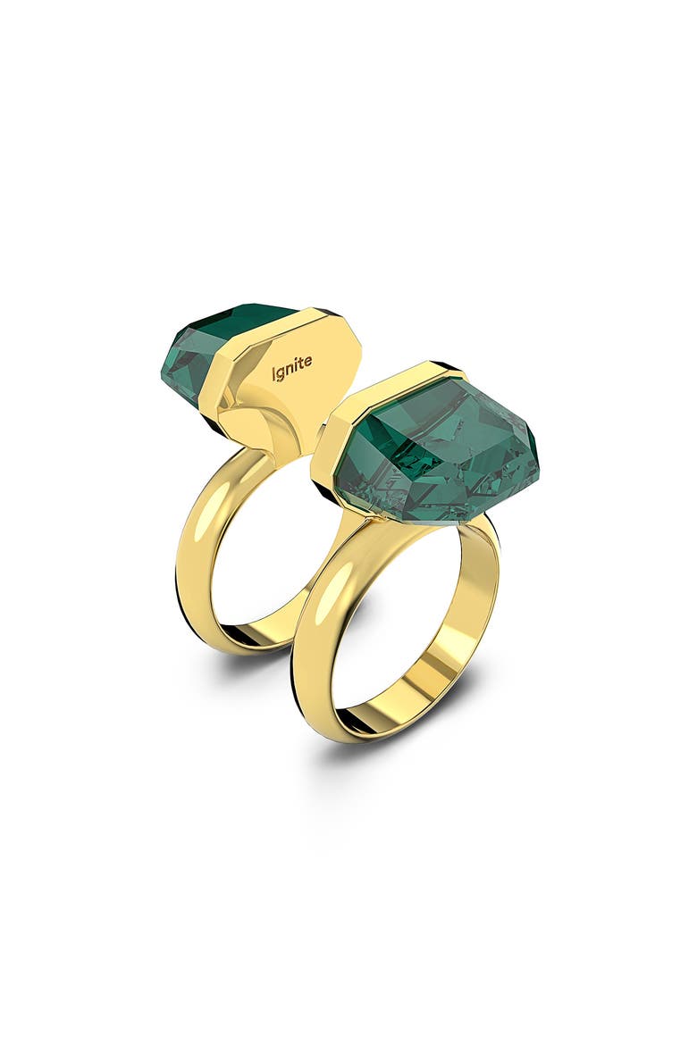 Lucent Set of 2 Stacking Rings, Alternate, color, EMERALD GOS