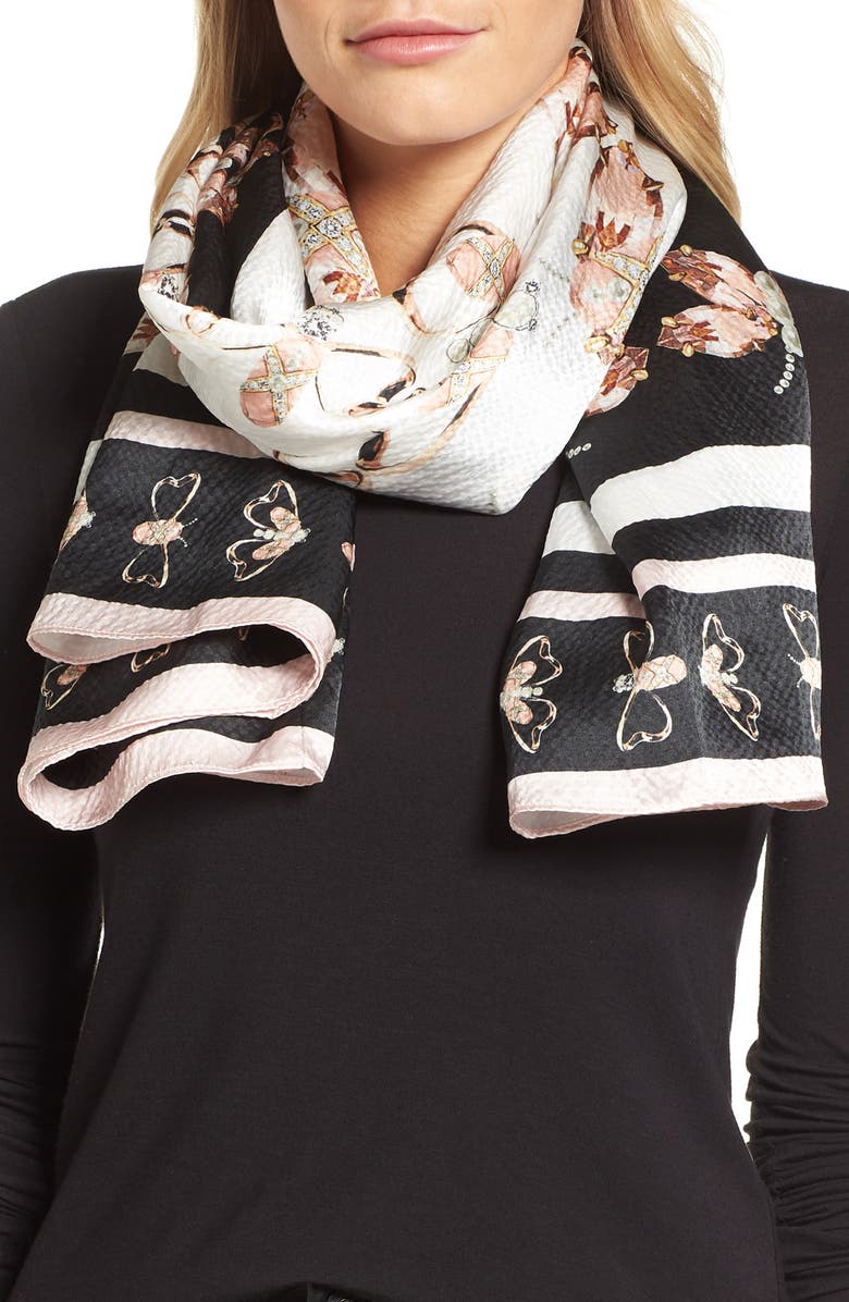 Ted Baker London Queen Bee Silk Cape Scarf, Alternate, color, 