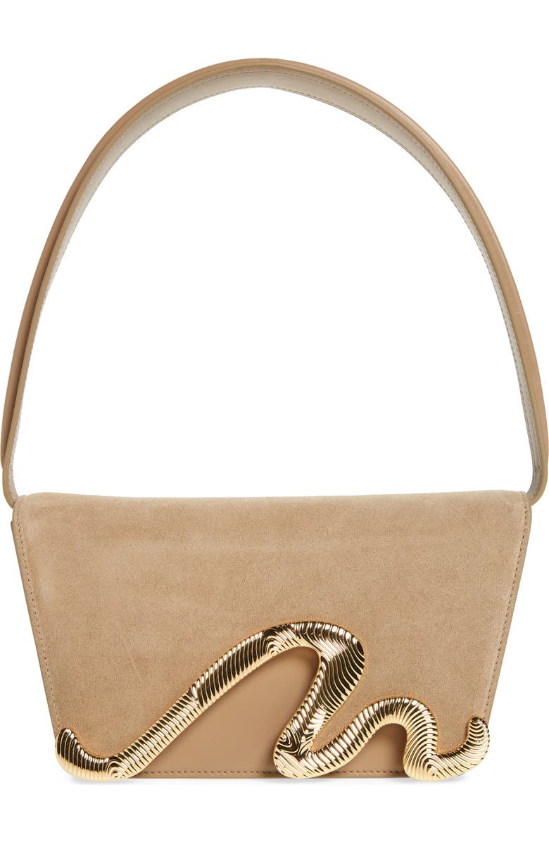 Cult Gaia Livi Leather Shoulder Bag, Main, color,