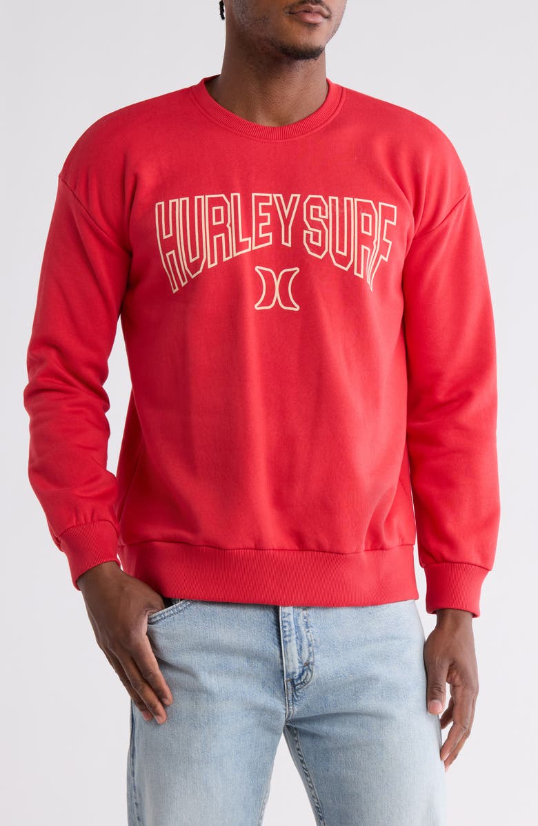 Hurley Oversize Collegiate Logo Graphic Sweatshirt, Main, color,