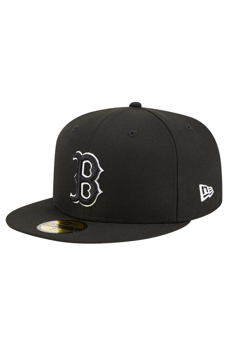 New Era Men's New Era Black Boston Red Sox Logo 59FIFTY Fitted Hat, Alternate, color, 