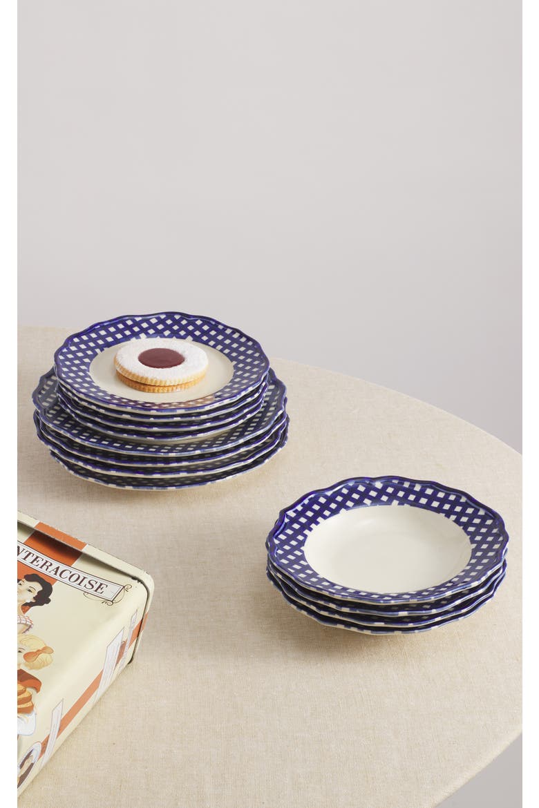Beatrix 12 Piece Set with Pasta Bowl, Alternate, color, Cream/Blue