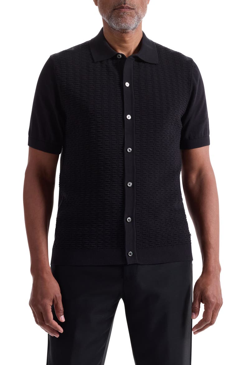 Short Sleeve Cardigan, Main, color, BLACK